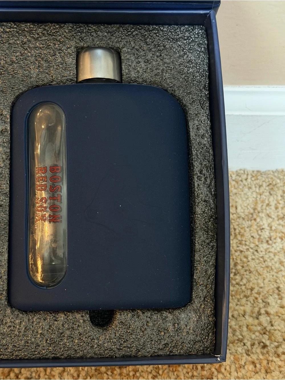 MLB Boston Red Sox Red and Navy Silicone-Wrap Glass Flasks - 2 Pack